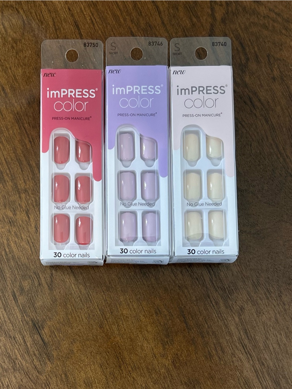 imPRESS Press-On Nails Trio Pack in Pointe Pink, Lavender, and Roseberry NEW